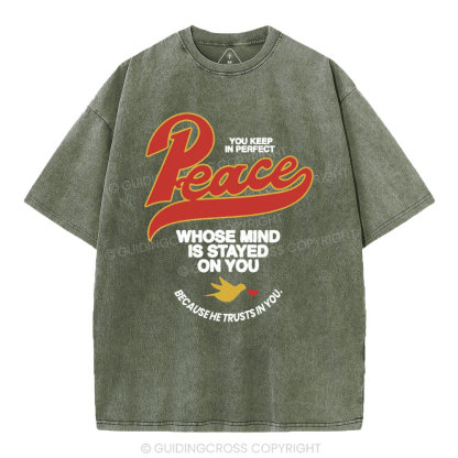 You Keep In Perfect Peace Christian Washed T-Shirt