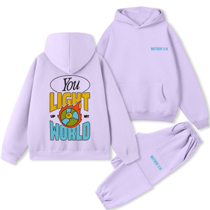 You Light Up My World Christian Premium Fleece Hoodie Set