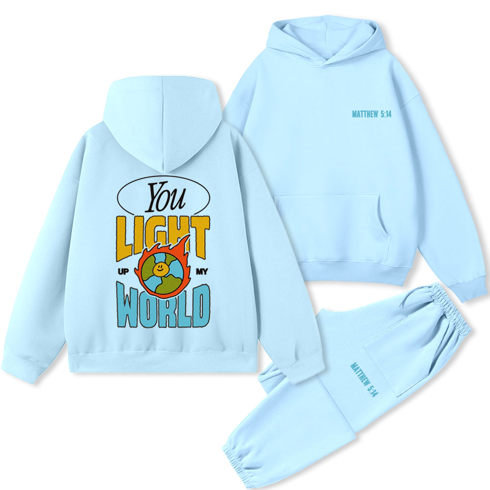 You Light Up My World Christian Premium Fleece Hoodie Set