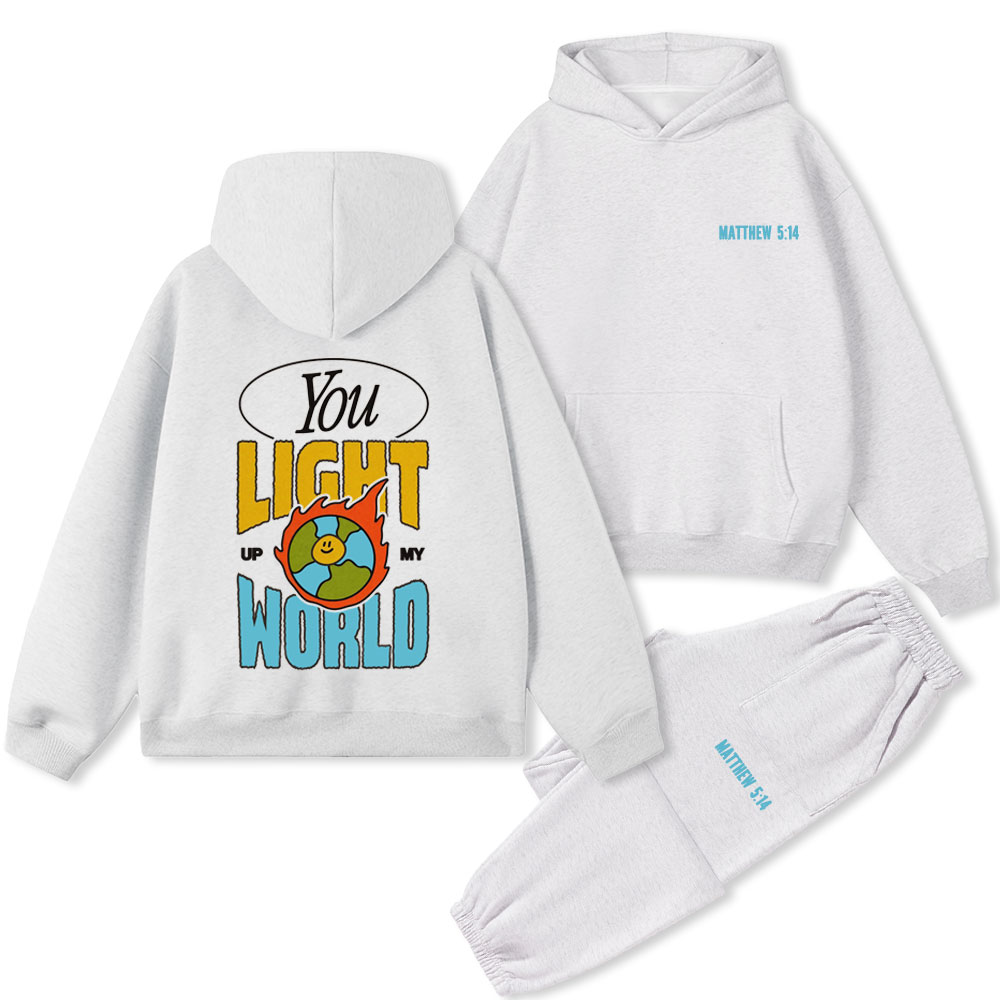 You Light Up My World Christian Premium Fleece Hoodie Set