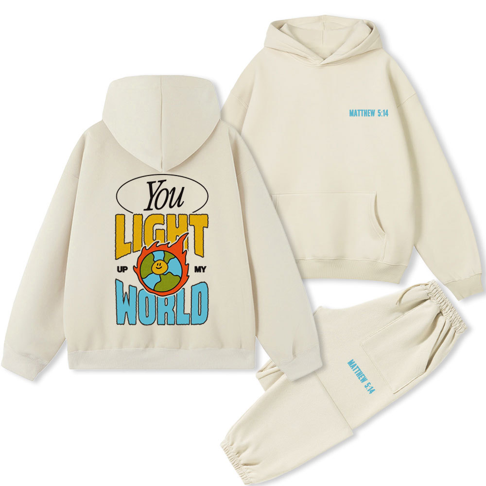 You Light Up My World Christian Premium Fleece Hoodie Set