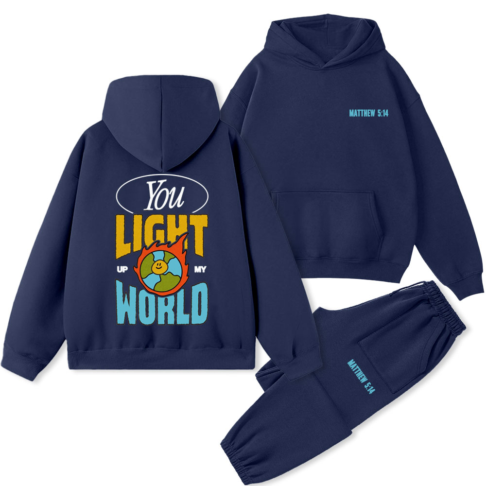 You Light Up My World Christian Premium Fleece Hoodie Set