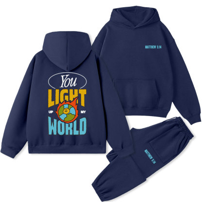 You Light Up My World Christian Premium Fleece Hoodie Set