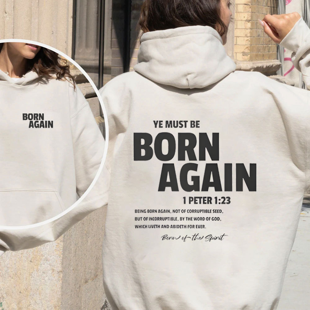 You Must Be Born Again Christian Fleece Hoodie Set