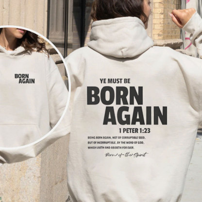 You Must Be Born Again Christian Fleece Hoodie Set