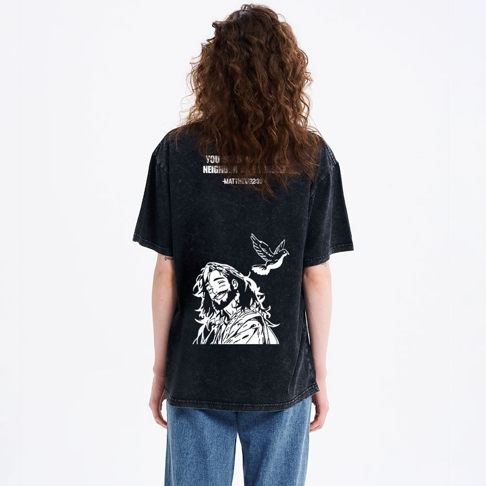 You Shall Love Your Neighbor Christian Washed T-Shirt