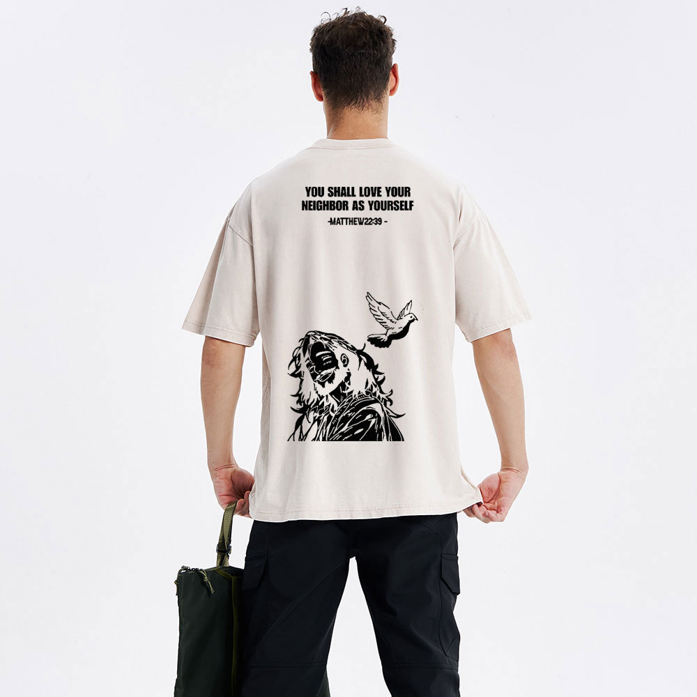 You Shall Love Your Neighbor Christian Washed T-Shirt