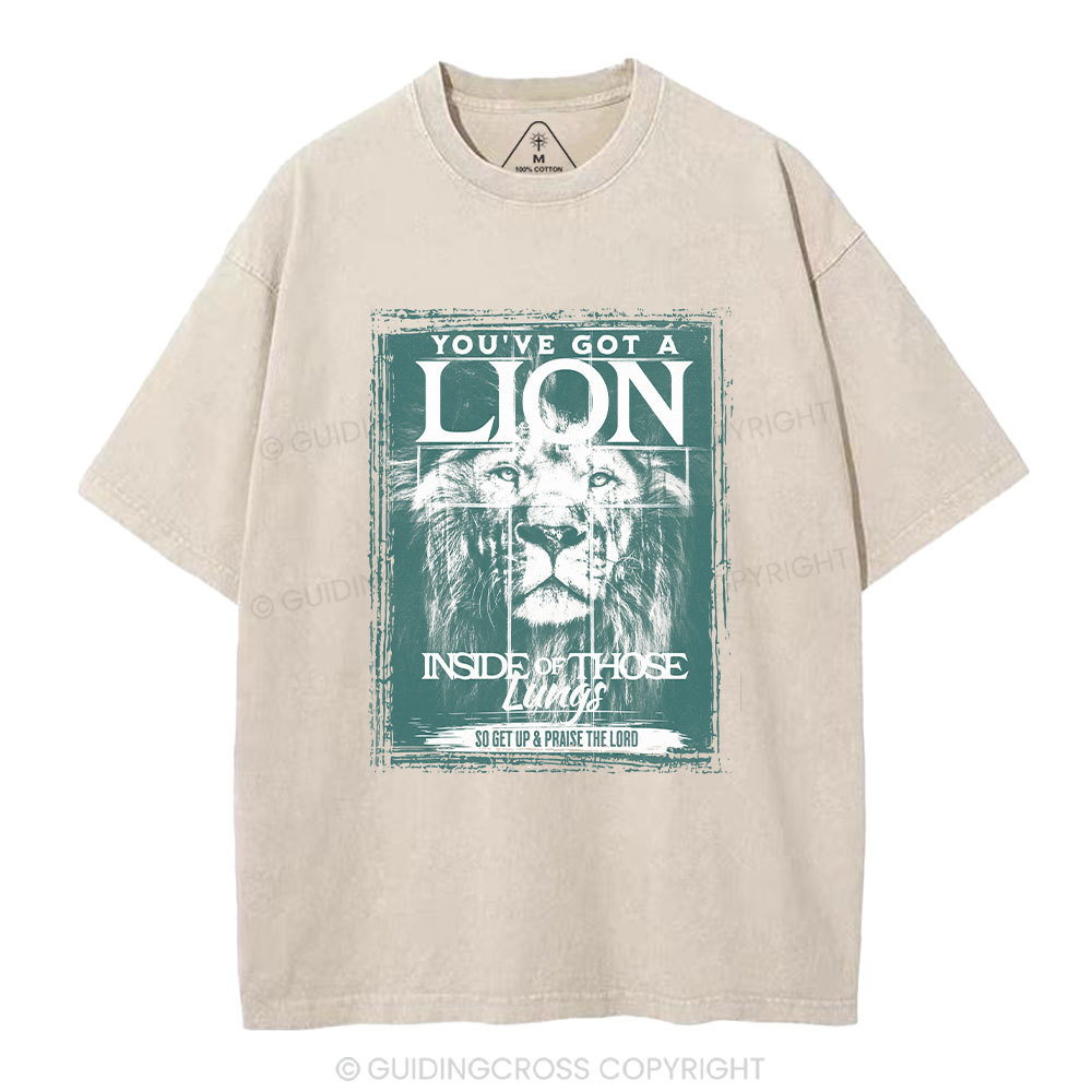 You've Got A Lion Inside Of Those Lungs Christian Washed T-Shirt