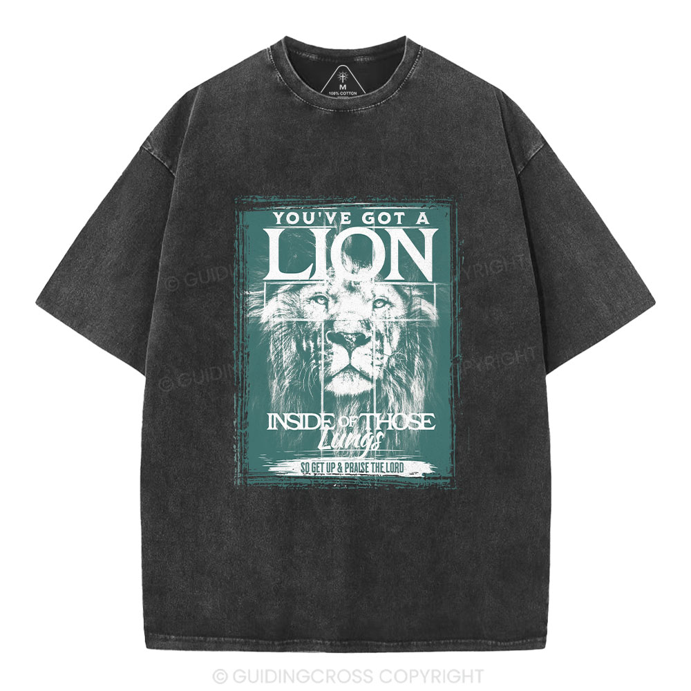 You've Got A Lion Inside Of Those Lungs Christian Washed T-Shirt