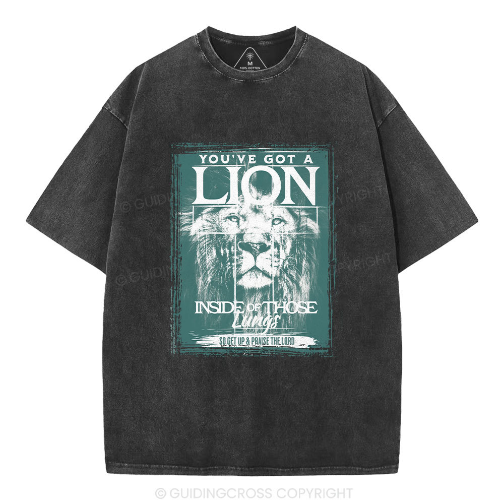 You've Got A Lion Inside Of Those Lungs Christian Washed T-Shirt