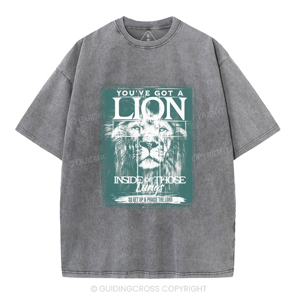 You've Got A Lion Inside Of Those Lungs Christian Washed T-Shirt