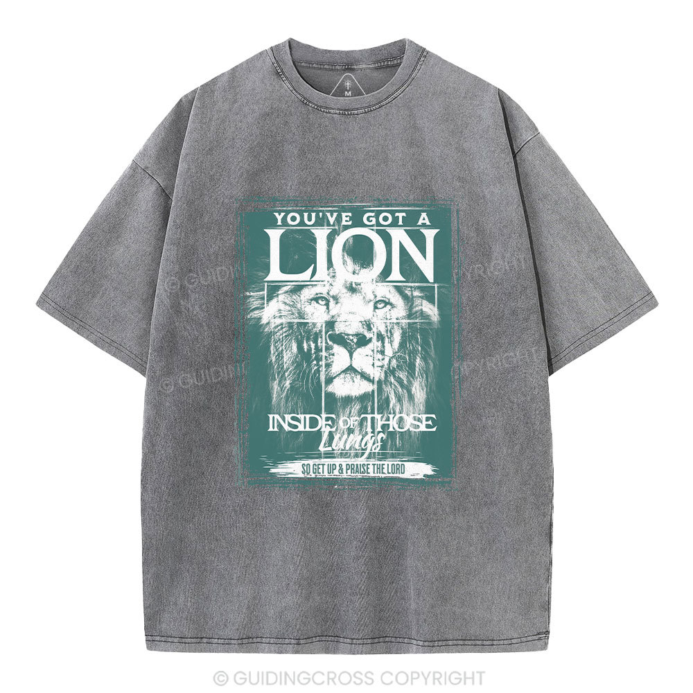 You've Got A Lion Inside Of Those Lungs Christian Washed T-Shirt