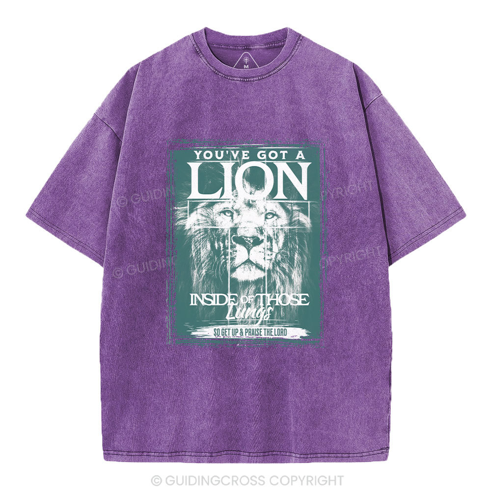 You've Got A Lion Inside Of Those Lungs Christian Washed T-Shirt