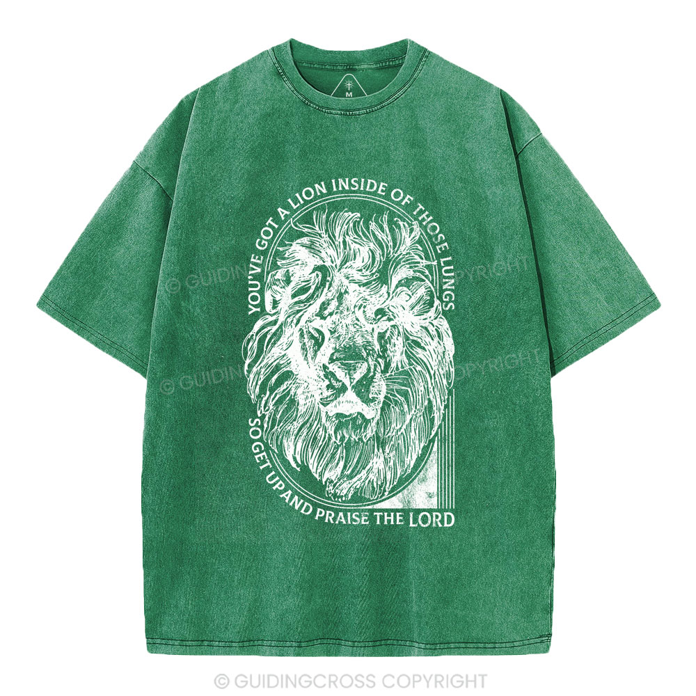 You've Got A Lion Inside Of Those Lungs Christian Washed T-Shirt