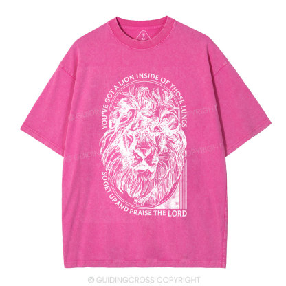 You've Got A Lion Inside Of Those Lungs Christian Washed T-Shirt