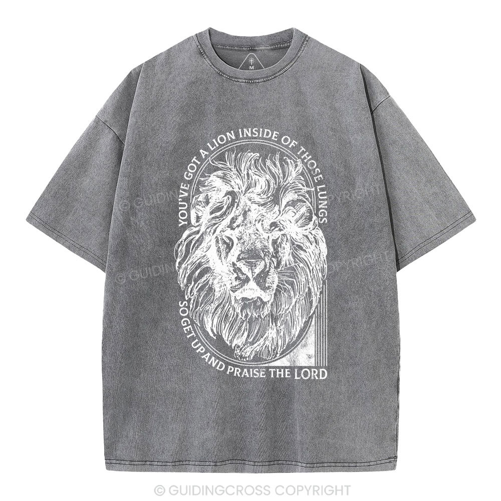 You've Got A Lion Inside Of Those Lungs Christian Washed T-Shirt