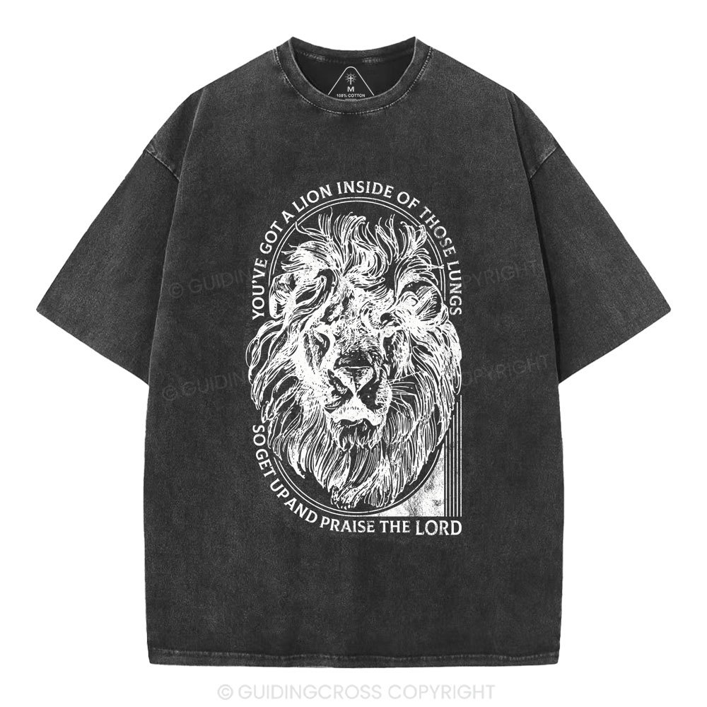 You've Got A Lion Inside Of Those Lungs Christian Washed T-Shirt