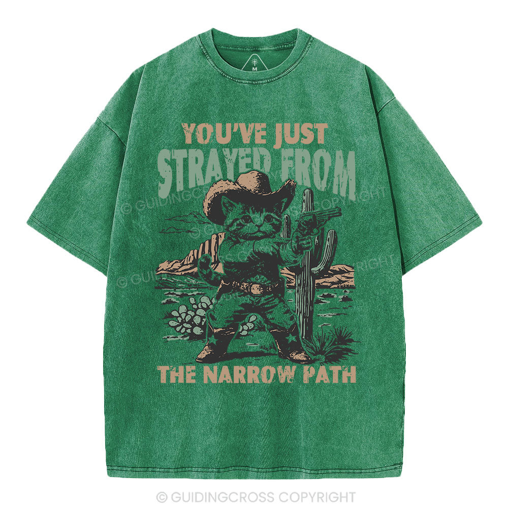 You've Just Strayed From The Narrow Path Christian Washed T-Shirt