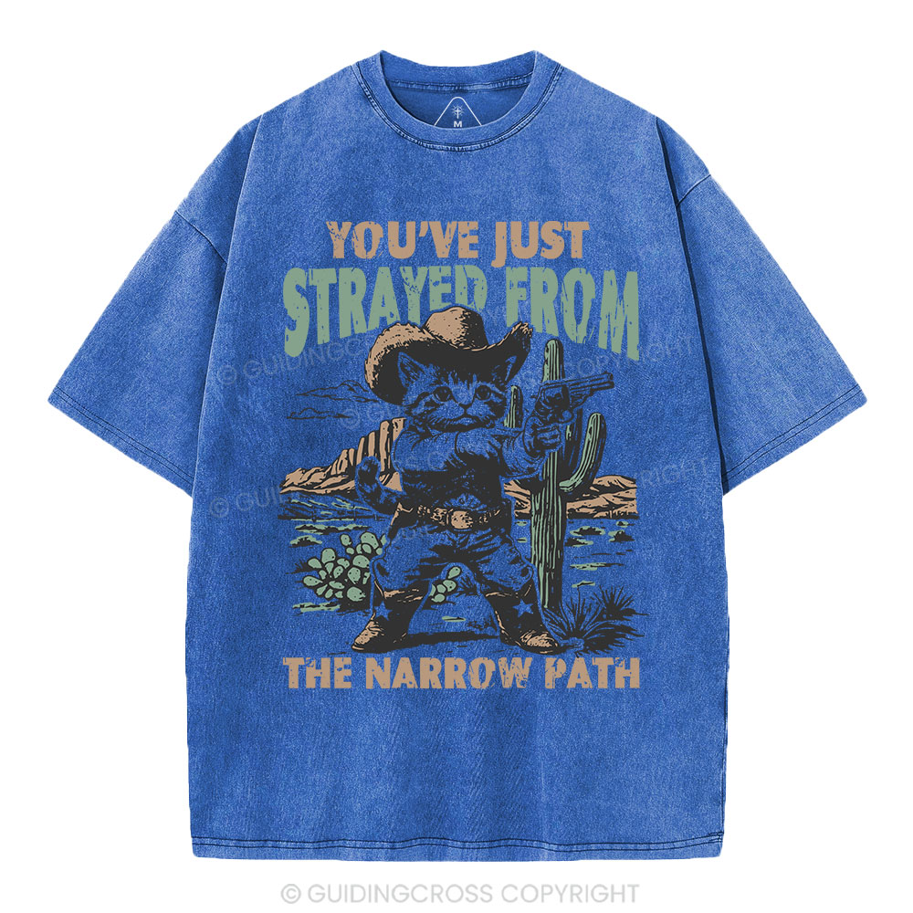 You've Just Strayed From The Narrow Path Christian Washed T-Shirt