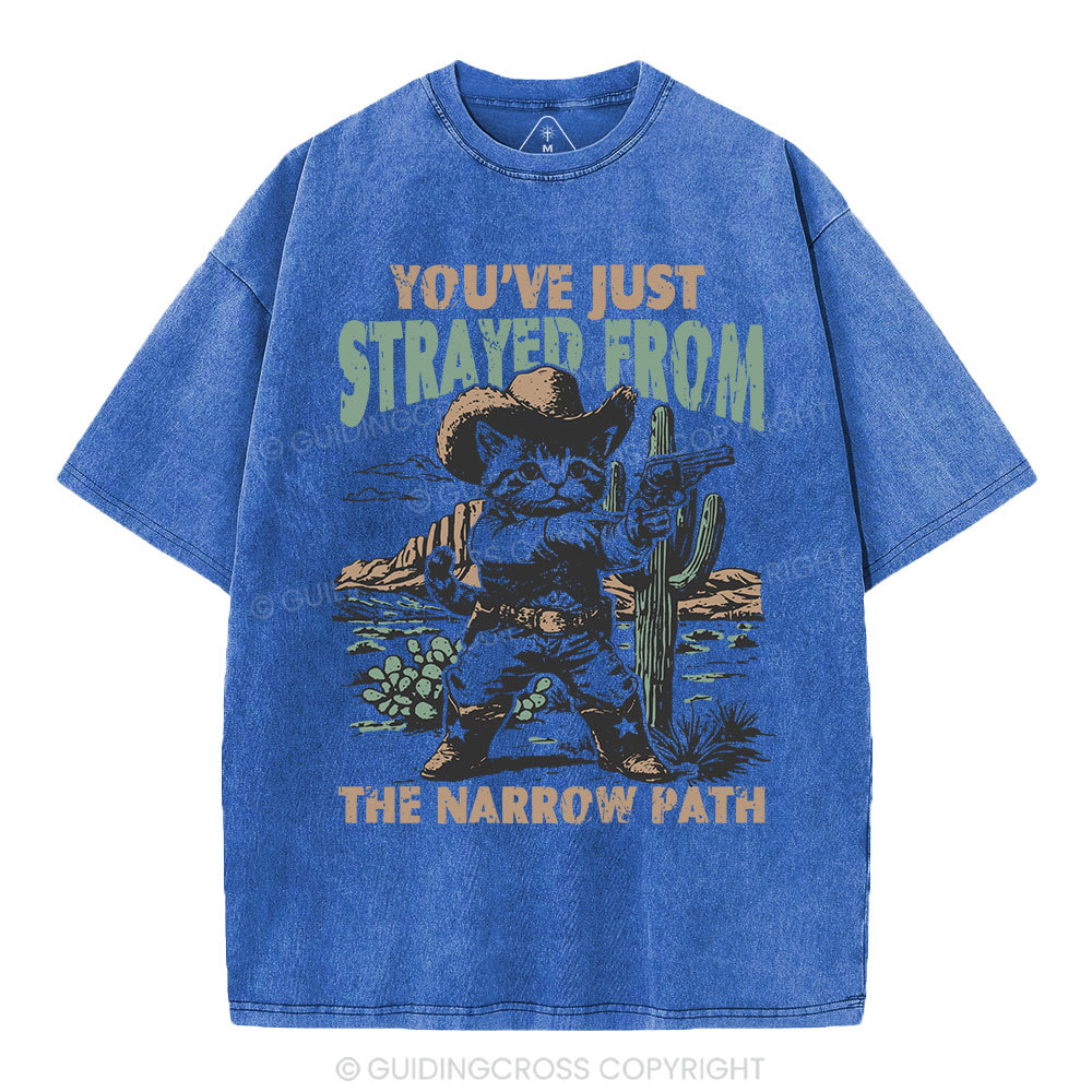 You've Just Strayed From The Narrow Path Christian Washed T-Shirt
