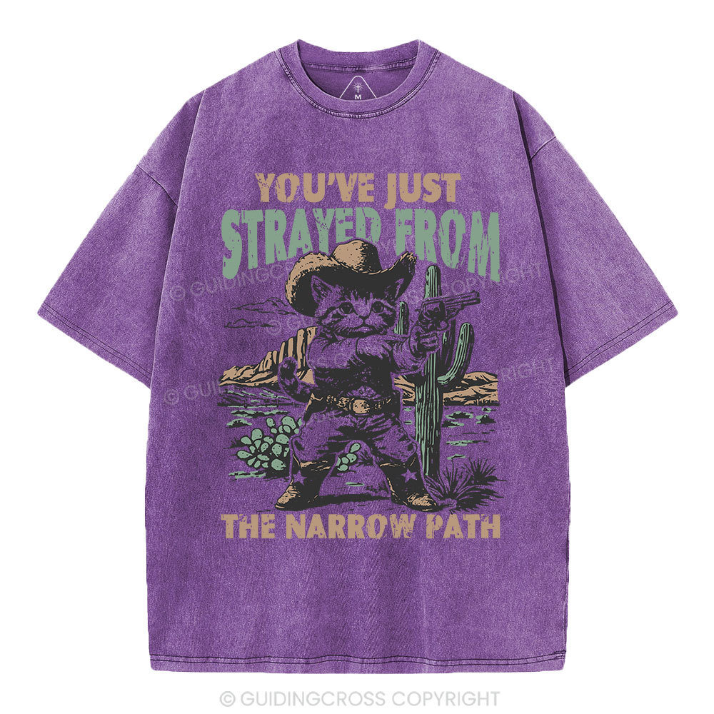 You've Just Strayed From The Narrow Path Christian Washed T-Shirt
