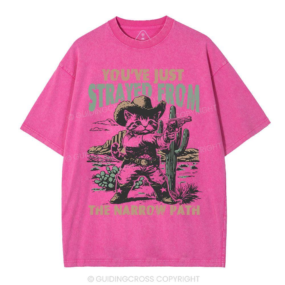 You've Just Strayed From The Narrow Path Christian Washed T-Shirt