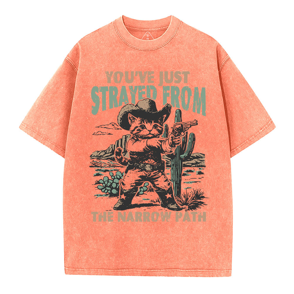 You've Just Strayed From The Narrow Path Christian Washed T-Shirt
