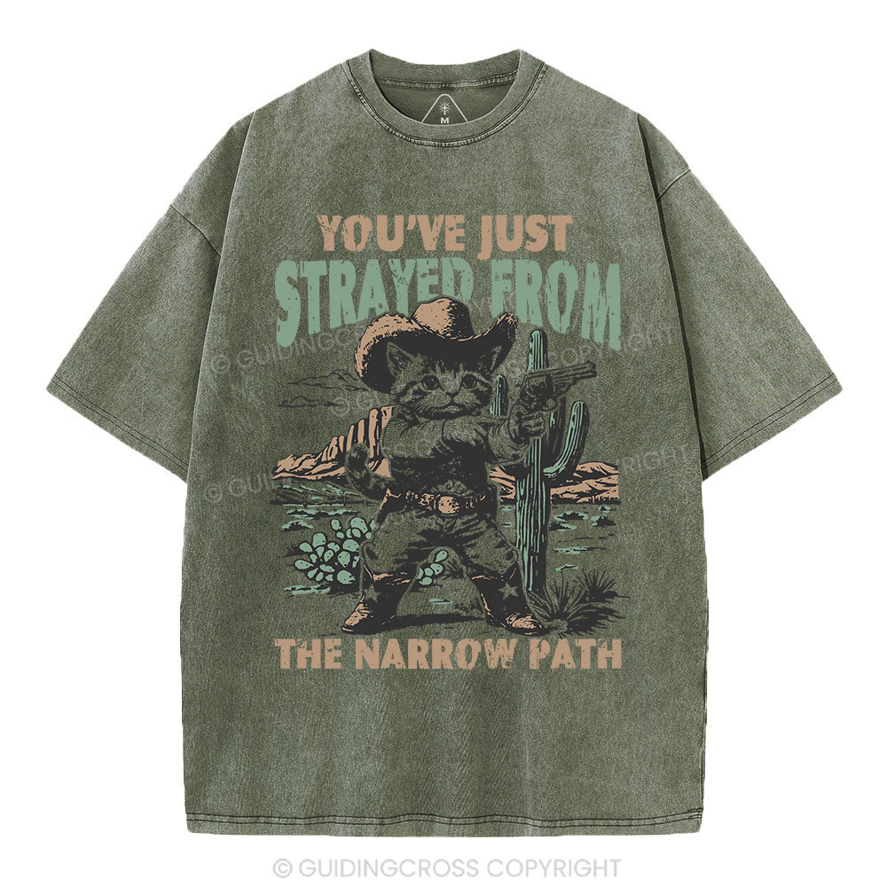 You've Just Strayed From The Narrow Path Christian Washed T-Shirt