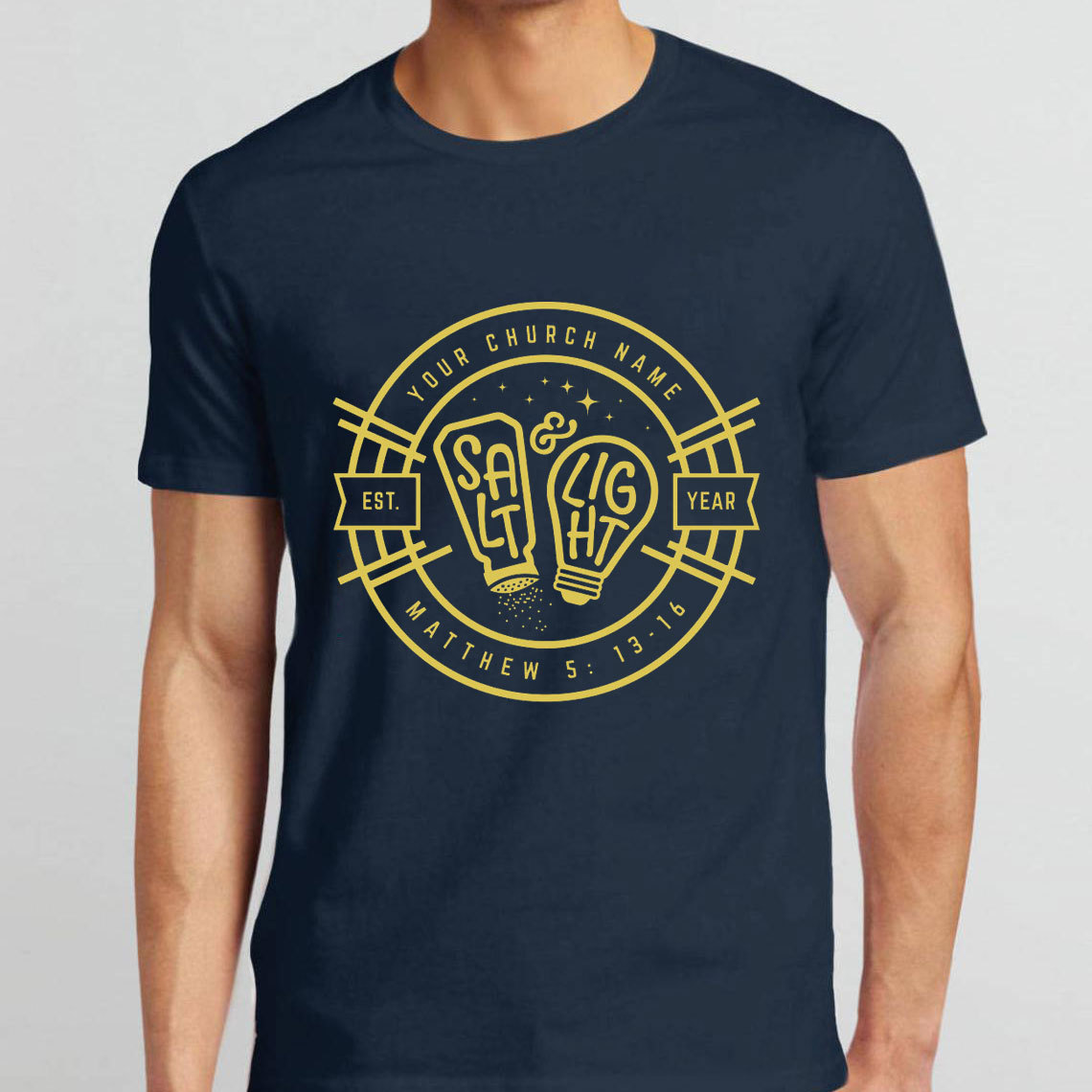 Your Church Name Salt Light Christian T-Shirt