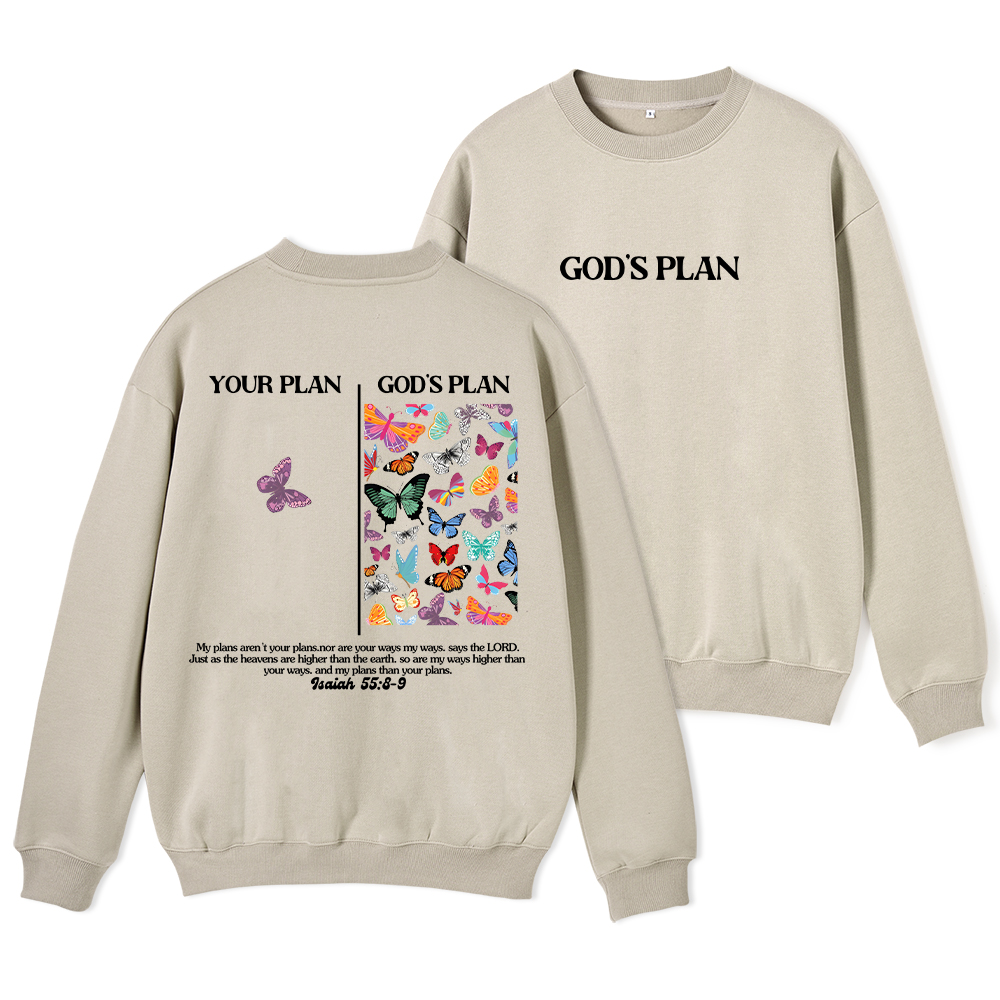 Your Plan And God's Plan Christian Fleece Sweatshirt