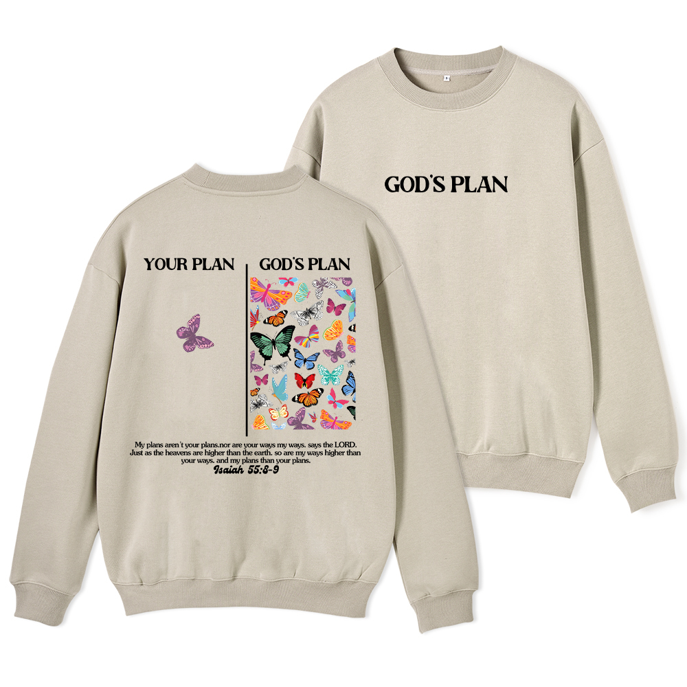 Your Plan And God's Plan Christian Fleece Sweatshirt