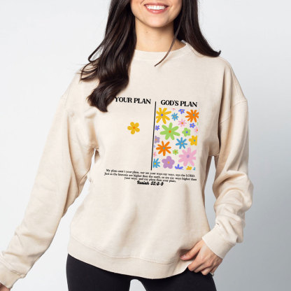 Your Plan And God's Plan Christian Washed Sweatshirt