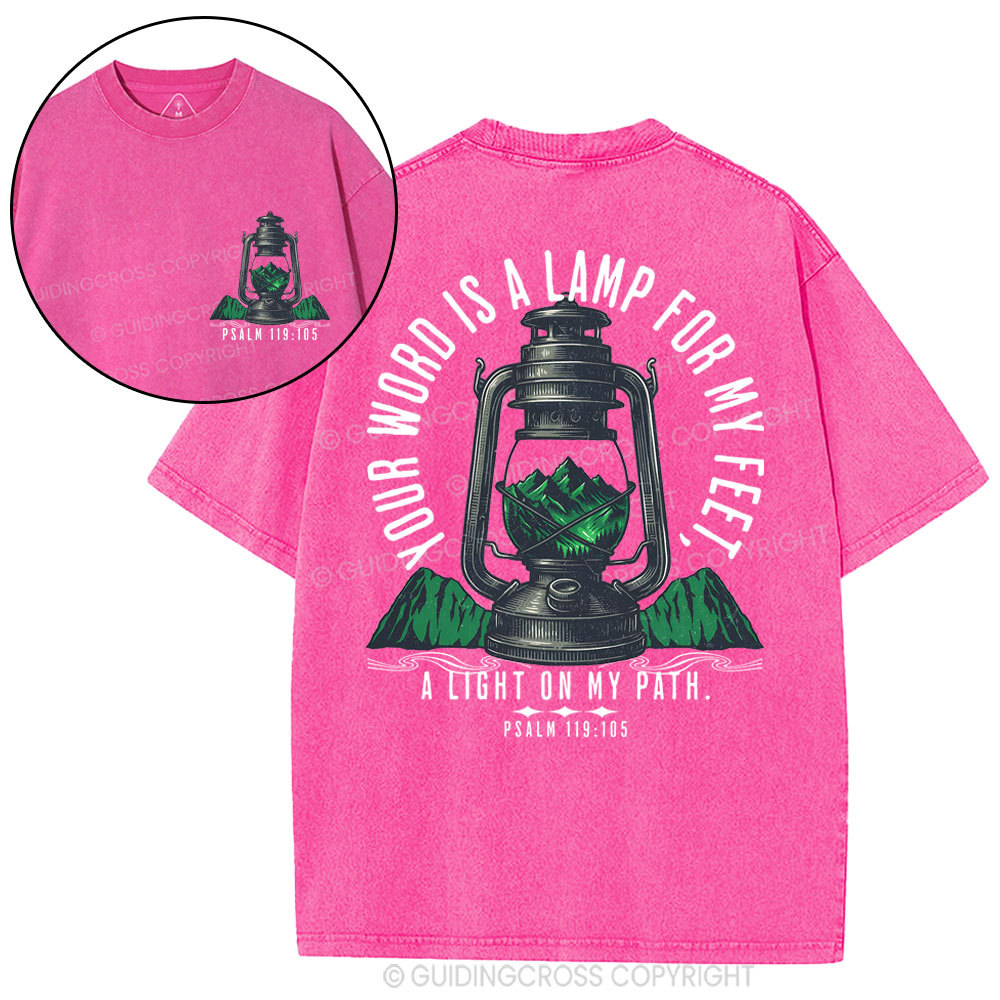 Your Word Is A Lamp For My Feet Christian Washed T-Shirt