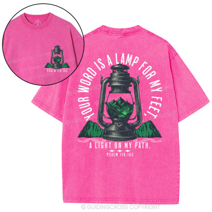 Your Word Is A Lamp For My Feet Christian Washed T-Shirt