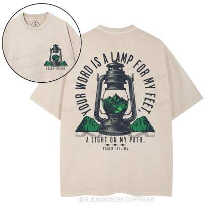 Your Word Is A Lamp For My Feet Christian Washed T-Shirt