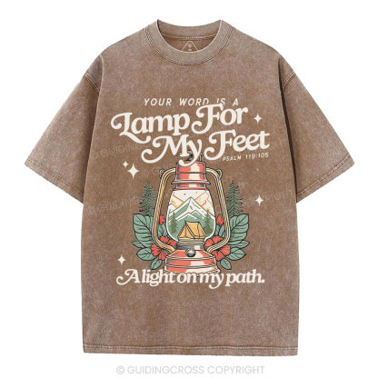 Your Word Is Lamb For My Feet Christian Washed T-Shirt
