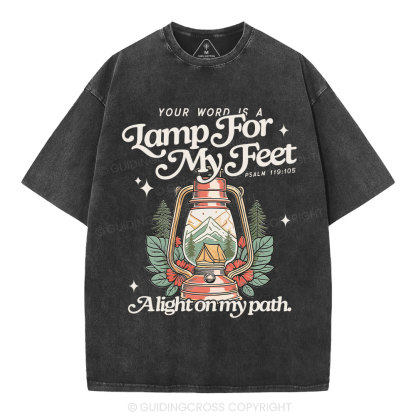 Your Word Is Lamb For My Feet Christian Washed T-Shirt