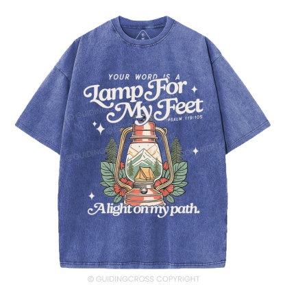 Your Word Is Lamb For My Feet Christian Washed T-Shirt