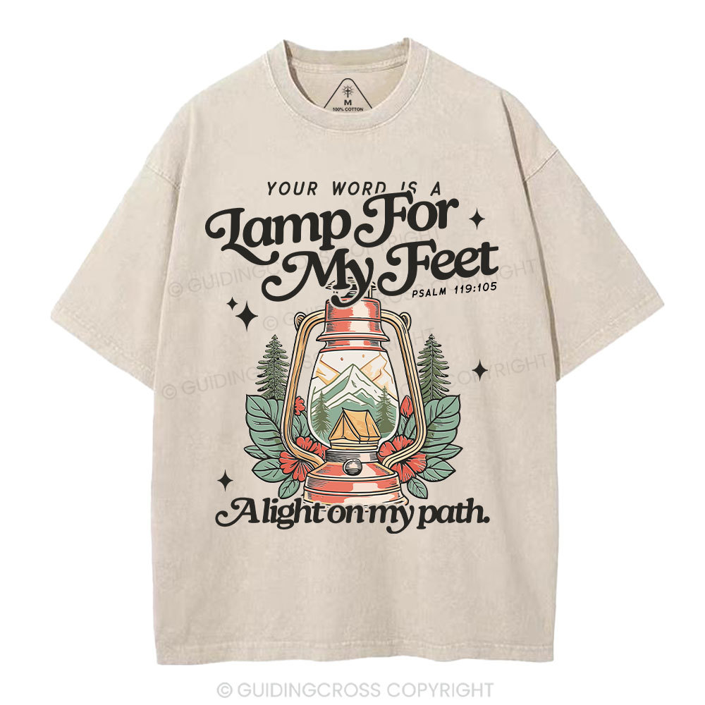 Your Word Is Lamb For My Feet Christian Washed T-Shirt