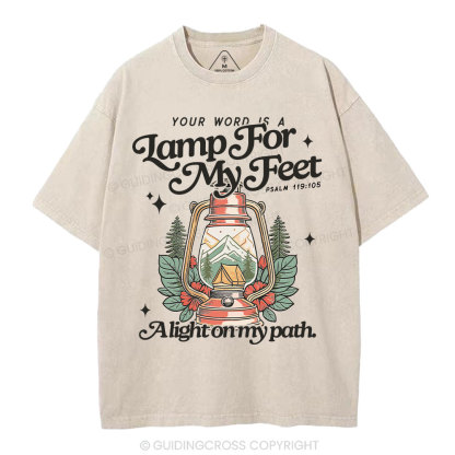 Your Word Is Lamb For My Feet Christian Washed T-Shirt