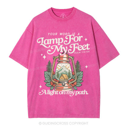 Your Word Is Lamb For My Feet Christian Washed T-Shirt