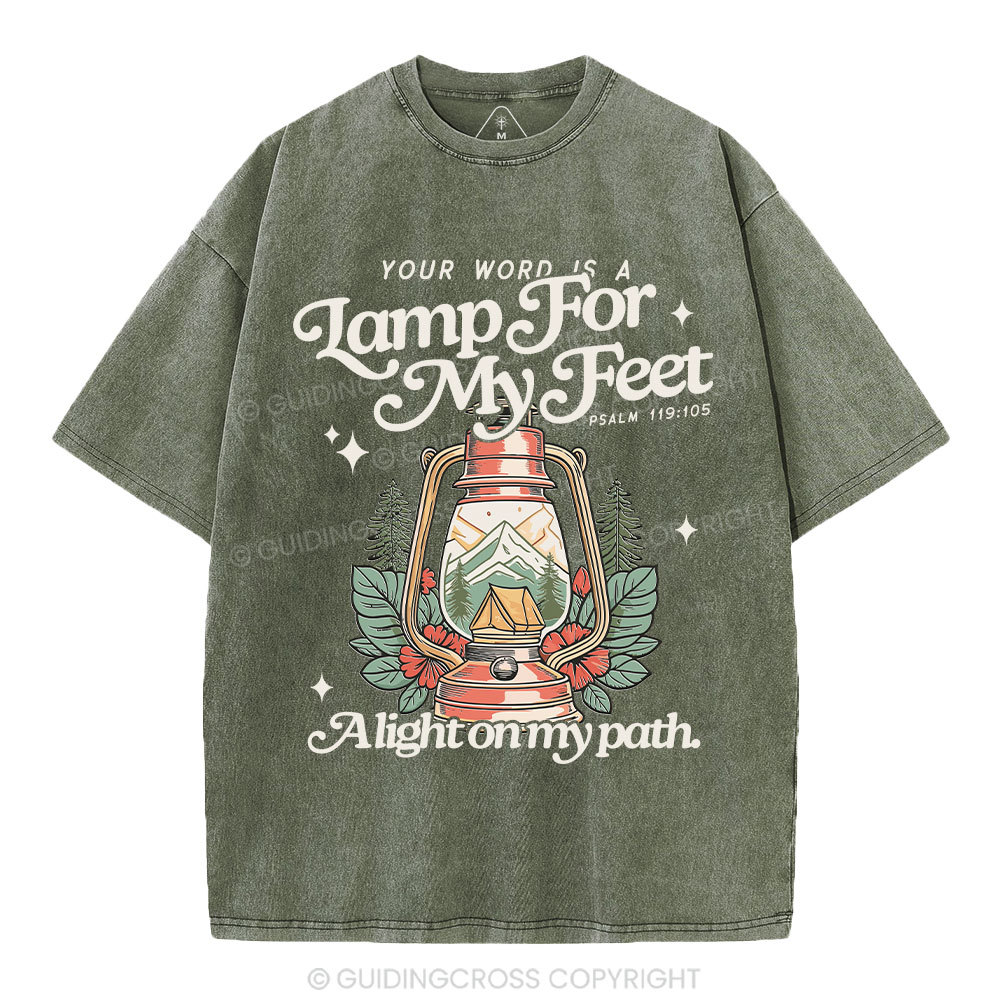 Your Word Is Lamb For My Feet Christian Washed T-Shirt