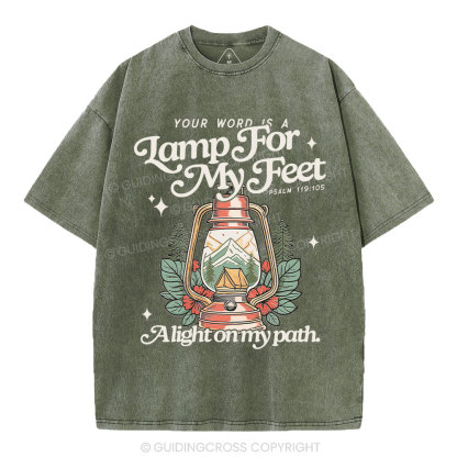 Your Word Is Lamb For My Feet Christian Washed T-Shirt