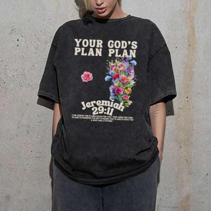 Your plan And God's Plan Christian Washed T-Shirt