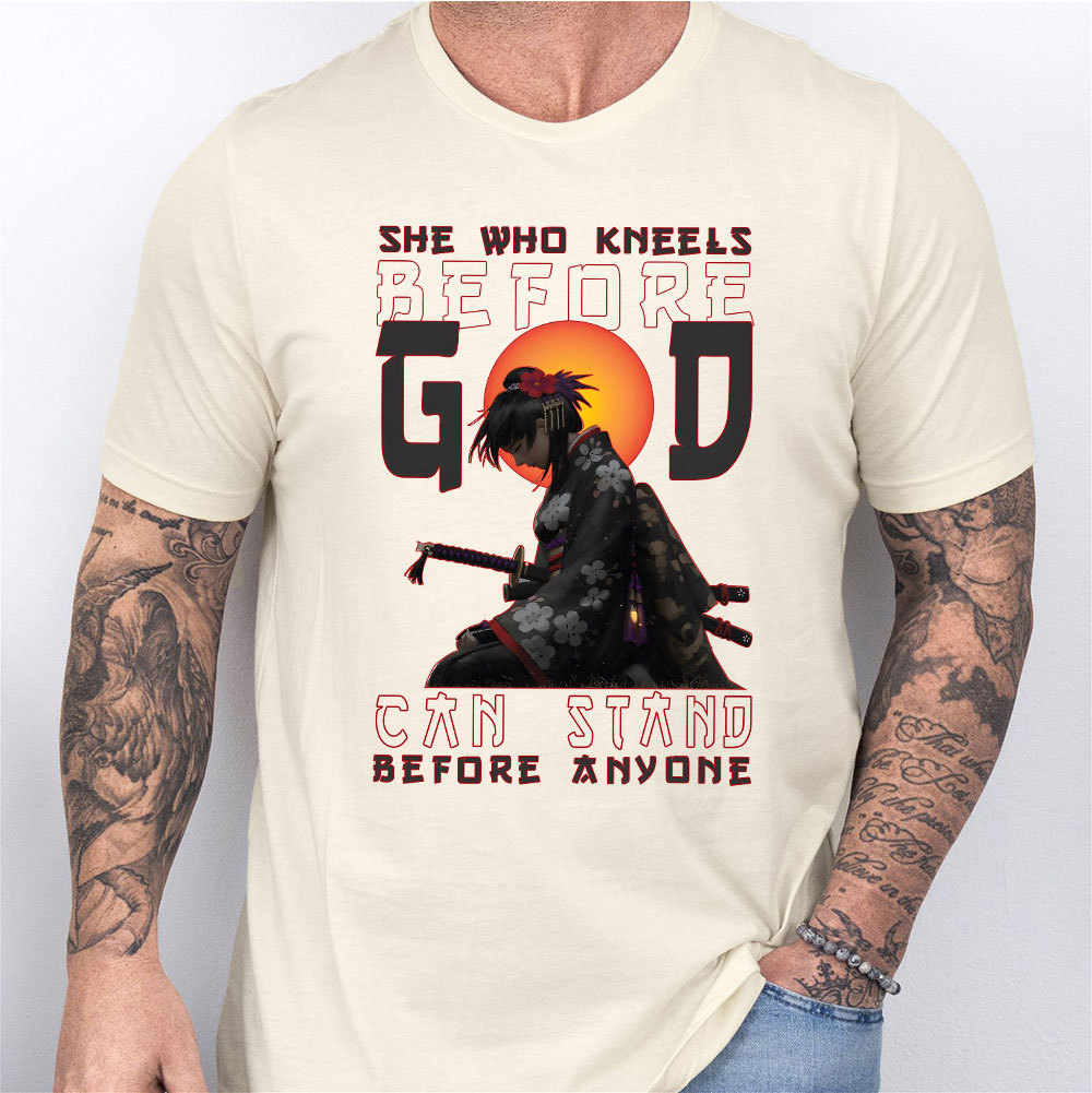 She Who Kneels Before God Christian T-Shirt