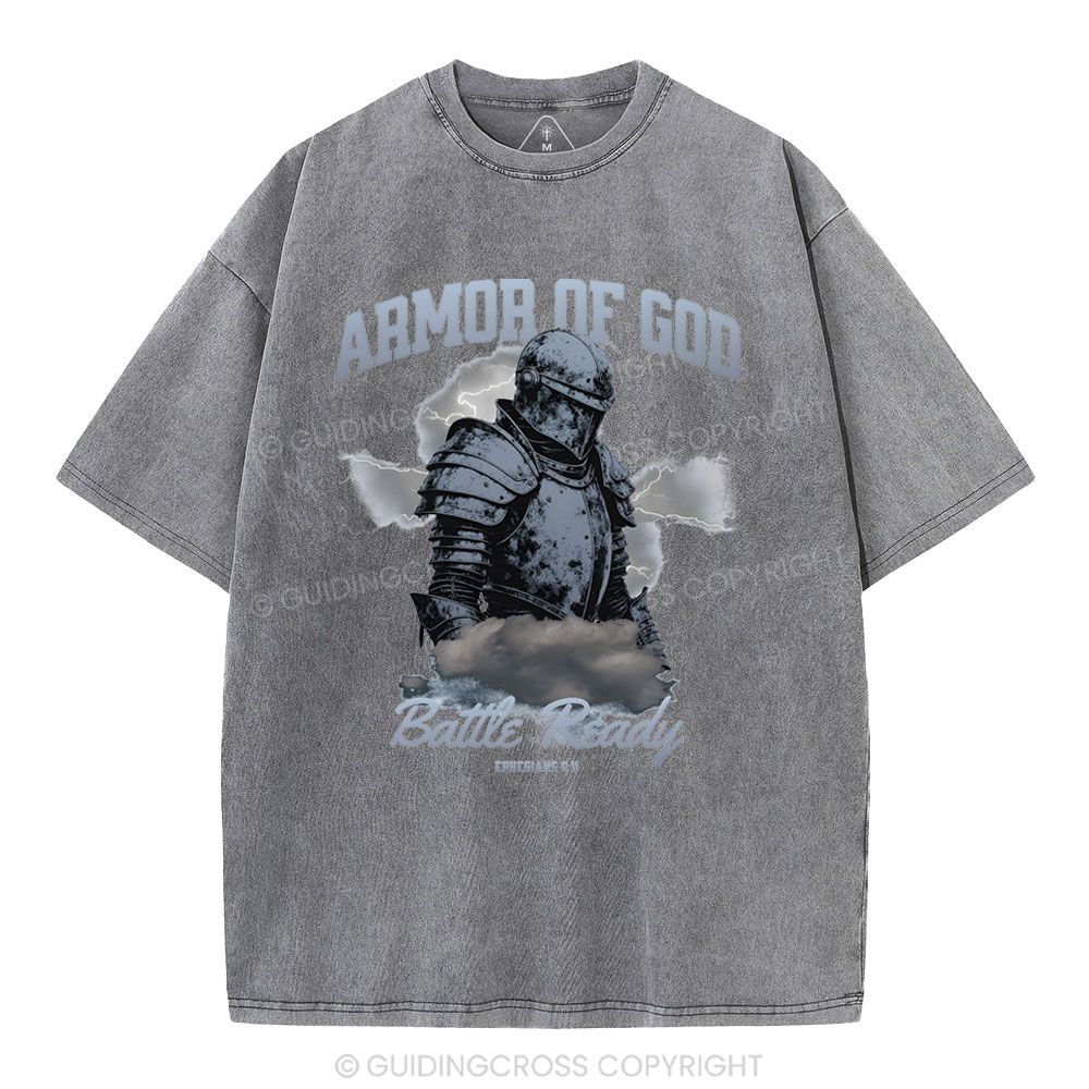 Armor Of God Christian Washed T-Shirt