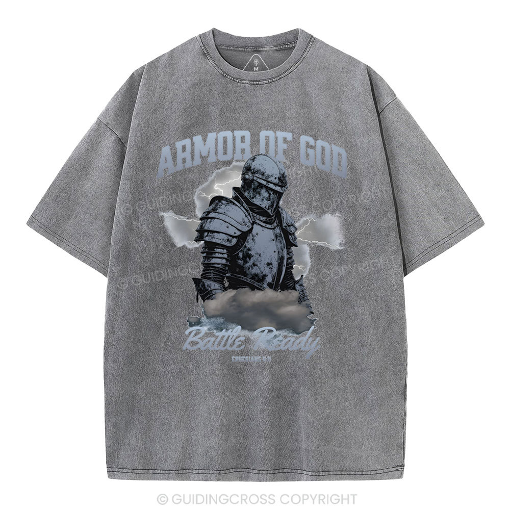 Armor Of God Christian Washed T-Shirt