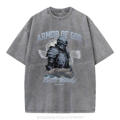 Armor Of God Christian Washed T-Shirt