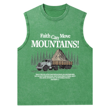 Faith Can Move Mountains Christian Washed Tank Top
