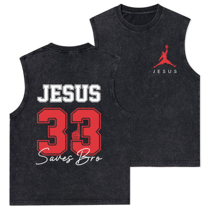 Jesus 33 Christian Washed Tank Top